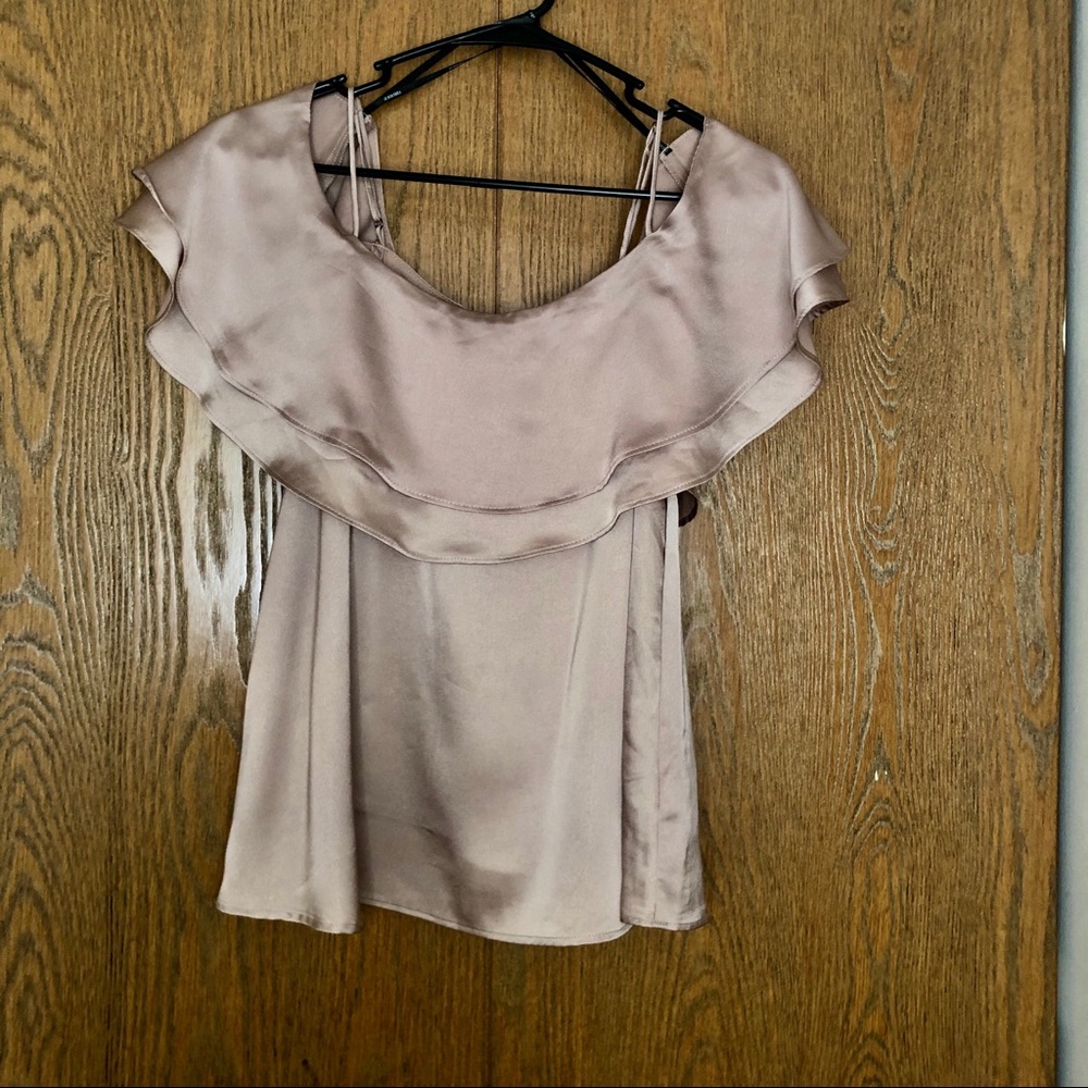 Ruffled cold shoulder top